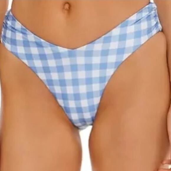 Isabella Rose Chambray Chateau Checkered Swim Bottoms Sz L NWT - Picture 1 of 12